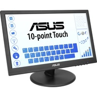 ASUS VT168HR 39,6 cm (15.6") 1366 x 768 Pixeles WXGA LED Pantalla táctil Negro, Monitor LED negro, 39,6 cm (15.6"), 1366 x 768 Pixeles, WXGA, LED, 5 ms, Negro