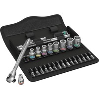 Wera 8100 SA 10 Juego de carraca Zyklop Metal, en pulgadas, 1/4", Kit de herramientas negro/Verde