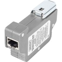 Digitus Protector contra sobretensiones PoE (RJ-45), montaje en riel DIN, Protección contra sobretensión gris