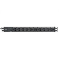 Digitus Regleta de enchufes 19" C13 con perfil de aluminio, 10 salidas, 1U negro/Aluminio