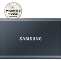 SAMSUNG Portable SSD T7 2 TB USB Tipo C 3.2 Gen 2 (3.1 Gen 2) Gris, Unidad de estado sólido gris, 2 TB, USB Tipo C, 3.2 Gen 2 (3.1 Gen 2), 1050 MB/s, Protección mediante contraseña, Gris