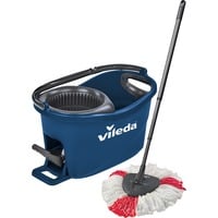 Vileda Set de fregona Turbo Easy Wring & Clean Box, Limpiador de suelo azul/Negro