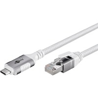 goobay Cable Ethernet USB-C 3.2 Gen2 conector > conector RJ-45, Adaptador de red blanco