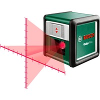 Bosch Quigo Plus Nivel de línea/punto 12 m 630-650 nm, Láser de líneas cruzadas verde/Negro, 12 m, 0,8 mm/m, 4°, 6 s, 635 nm, Horizontal/Vertical