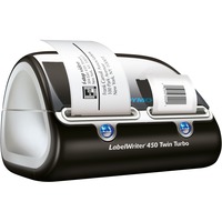Dymo LabelWriter 450 Twin Turbo Etiquetadora | Impresora térmica directa de etiquetas | Impresión rápida de 71 etiquetas por minuto | Conexión a ordenador, Impresora de etiquetas negro/Plateado, Térmica directa, 600 x 300 DPI, Negro, Plata