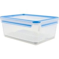 Emsa 512888 recipiente de almacenar comida Rectangular Caja 3,7 L Transparente 1 pieza(s) transparente/Azul, Caja, Rectangular, 3,7 L, Transparente, Polipropileno (PP), Elastómero termoplástico (TPE), Alemania
