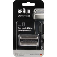 Braun Series 8 83 M Cabezal para afeitado, Cabezal de afeitado plateado, Cabezal para afeitado, 1 cabezal(es), Negro, Acero inoxidable, 18 mes(es), Braun, Series 8