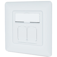 Digitus Toma de datos CAT.6A, empotrada, apantallada, 2x RJ-45 LSA, Caja de conexiones blanco