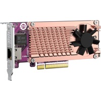 QNAP QM2 CARD tarjeta y adaptador de interfaz Interno PCIe, Controlador M.2, PCIe, Perfil bajo, PCI 3.0, RJ-45, Plata