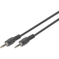 Digitus Cable de conexión de audio de 3,5 mm con conector estéreo negro