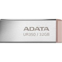 ADATA UR350 unidad flash USB 32 GB USB tipo A 3.2 Gen 1 (3.1 Gen 1) Marrón, Lápiz USB níquel/Marrón, 32 GB, USB tipo A, 3.2 Gen 1 (3.1 Gen 1), 100 MB/s, Sin tapa, Marrón