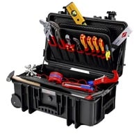 KNIPEX Maletín de herramientas "Robust26 Move" sanitario, 17 piezas, Kit de herramientas negro