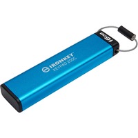 Kingston IronKey Keypad 200C USB-C de 16 GB 200C, FIPS 140-3 nivel 3 (pendiente) AES-256, Lápiz USB FIPS 140-3 nivel 3 (pendiente) AES-256, 16 GB, USB Tipo C, 3.2 Gen 1 (3.1 Gen 1), 145 MB/s, Funda, Azul