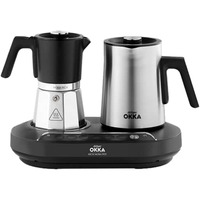 Arzum Okka Rich Moka Pot, Cafetera de moka cromado/Negro