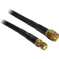 DeLOCK 2m SMA m/f cable coaxial CFD200 Negro, Adaptador negro, 2 m, CFD200, SMA, SMA, Negro