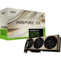 MSI GeForce RTX 5070 12G INSPIRE 3X OC NVIDIA 12 GB GDDR7, Tarjeta gráfica GeForce RTX 5070, 12 GB, GDDR7, 192 bit, 7680 x 4320 Pixeles, PCI Express 5.0