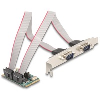 DeLOCK Mini PCIe I/O PCIe, 2x Serie RS-232, Tarjeta de interfaz 
