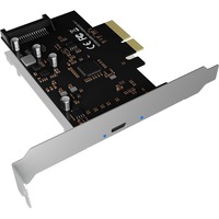 ICY BOX IB-PCI1901-C32 tarjeta y adaptador de interfaz Interno USB 3.2 Gen 2 (3.1 Gen 2), Controlador USB PCIe, USB 3.2 Gen 2 (3.1 Gen 2), Masculino, PCIe 3.0, SATA de 15 pines, Negro