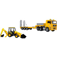 bruder MAN TGA remolque bajo con cargadora excavadora JCB MIDI, Automóvil de construcción 