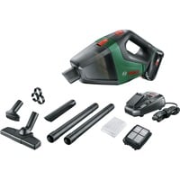 Bosch Universal Vac 18 Aspiradora escoba 2 en 1 Batería Secar Sin bolsa Negro, Verde 2,5 Ah, Aspiradora de mano verde, Aspiradora escoba 2 en 1, Sin bolsa, Negro, Verde, Secar, Filtrado, Alfombra, Suelo duro