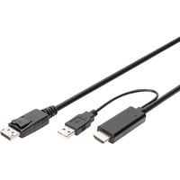Digitus Cable adaptador HDMI > DisplayPort, UHD 4K negro