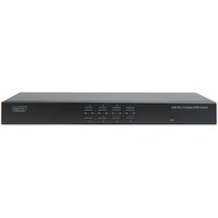 Digitus Conmutador Combo-KVM USB-PS/2, Switch KVM negro, SXGA, Montaje en rack, Negro