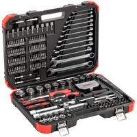 GEDORE Juego de llaves de vaso rojo 1/4" + 1/2", 232 piezas, Kit de herramientas rojo/Negro