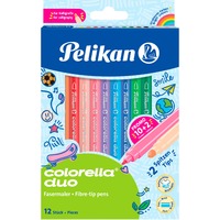Pelikan Colorella Duo C407 rotulador Fino Multicolor 12 pieza(s), Lápiz Fino, 12 Colores, Multicolor, Alrededor, 12 pieza(s), Envase para colgar