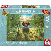 Schmidt Spiele Mark Fredrickson: Amor por los perros - labrador marrón en agua fresca, Puzzle 