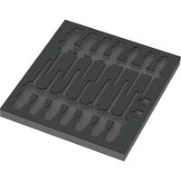 Wera 9811 Inserto de espuma para juego de destornilladores VDE 1, vacío, Depósito negro/Gris
