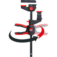 BESSEY 2x abrazadera de mesa de una mano con mango giratorio (EZR360-15SET), Gato negro/Rojo
