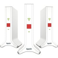 FRITZ! Mesh Set 4200, Repetidor blanco/Rojo, Mesh Set 4200, Rojo, Blanco, 2x2/4x4, Repetidor de red, Poder, WLAN, Doble banda (2,4 GHz / 5 GHz), Wi-Fi 6E (802.11ax)