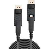 Lindy Cable híbrido de fibra óptica DisplayPort 1.4 negro