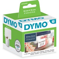 Dymo LW etiquetas auténticas multiusos | 54 mm × 70 mm | rollo de 320 etiquetas con reverso fácil de retirar | autoadhesivas | para etiquetadoras LabelWriter blanco, Blanco, Etiqueta para impresora autoadhesiva, Papel, Permanente, LabelWriter, 5,4 cm