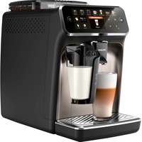 Philips Serie 5400 Solución de leche LatteGo EP5447/90 Cafetera Espresso automática, 12 bebidas, Superautomática negro/Plateado, 12 bebidas, Máquina espresso, 1,8 L, Granos de café, Molinillo integrado, 1500 W, Negro, Cromo
