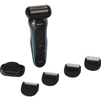 Procter & Gamble Series 5 51-M4500cs Máquina de afeitar de láminas Negro, Azul negro/Azul, Máquina de afeitar de láminas, Negro, Azul, Botones, LED, Carga, Poder, AC/Batería