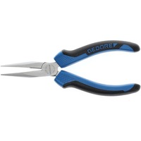 GEDORE Alicates planos redondos con corte, 160 mm, Pinza azul/Negro