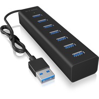 ICY BOX 60819, Hub USB negro