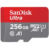 SanDisk Ultra 256 GB microSDXC, Tarjeta de memoria gris/Rojo