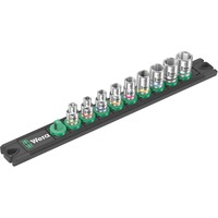 Wera Barra magnética para dados A 4 Zyklop Juego de dados para llave de vaso 1/4", Llave de tubo negro/Verde