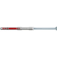 fischer Taco de vástago largo DuoXpand 10x100 T R, Pasador gris claro/Rojo