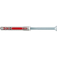 fischer Taco de vástago largo DuoXpand 10x80 T, Pasador gris claro/Rojo