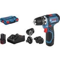 Bosch GSR 12V-15 FC Professional, Destornillador azul/Negro, Taladro de pistola, Sin llave, Negro, Azul, 1 cm, 1300 RPM, 3 cm