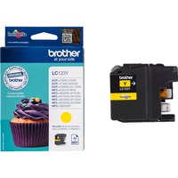 Brother LC123Y cartucho de tinta 1 pieza(s) Original Amarillo Amarillo, 1 pieza(s), 600 páginas, Pack individual, Minorista