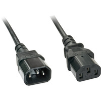Lindy Cable de extensión IEC C14 a IEC C13, Cable alargador negro