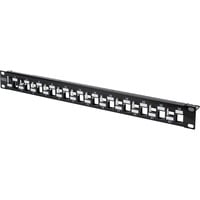 Digitus Panel de parcheo modular, 24 puertos, sin equipar, escalonado, Patch Panel negro