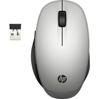 HP Ratón en modo dual plateado, Ambidextro, Óptico, RF Wireless + Bluetooth, Negro, Plata