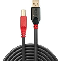 Lindy 42761 cable USB 10 m USB 2.0 USB A USB B Negro, Rojo negro, 10 m, USB A, USB B, USB 2.0, Macho/Macho, Negro, Rojo