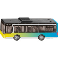 SIKU City Bus Modelo a escala del minibus "Samba Bus" Previamente montado, Automóvil de construcción Modelo a escala del minibus "Samba Bus", Previamente montado, Cualquier género, Metal, Plástico, Negro, Azul, Amarillo, No recomendado para niños menores de 36 meses