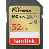SanDisk Extreme 32 GB SDXC UHS-I Clase 10, Tarjeta de memoria 32 GB, SDXC, Clase 10, UHS-I, 100 MB/s, 60 MB/s